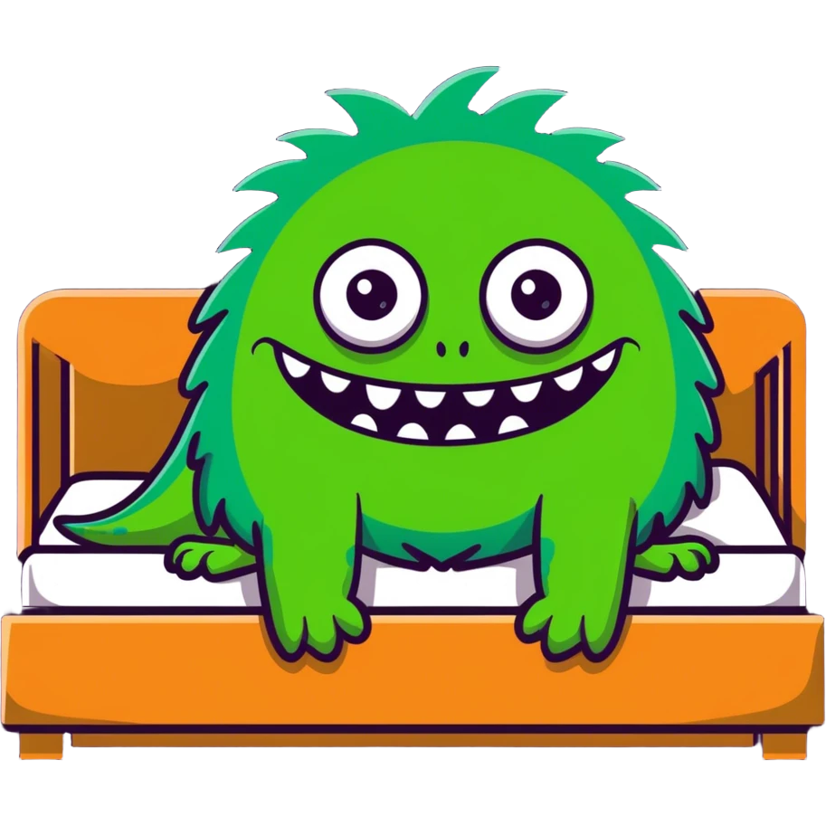 Scarey monster under a bed emoji