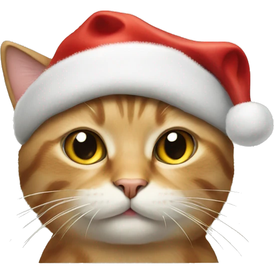 Cat with crismas hat emoji