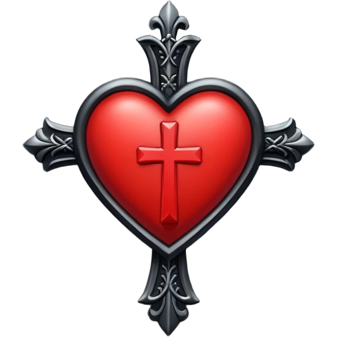 heart with gothic cross emoji
