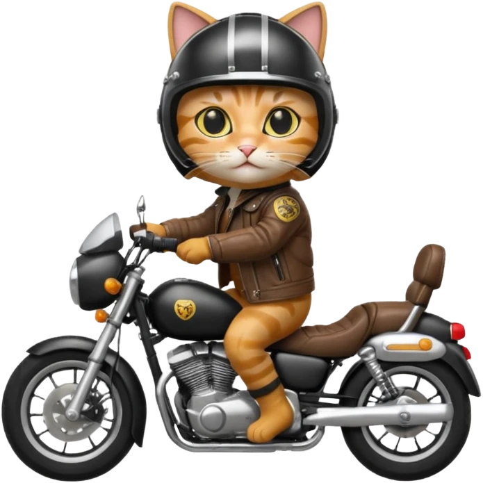 cat riding motorcycle emoji