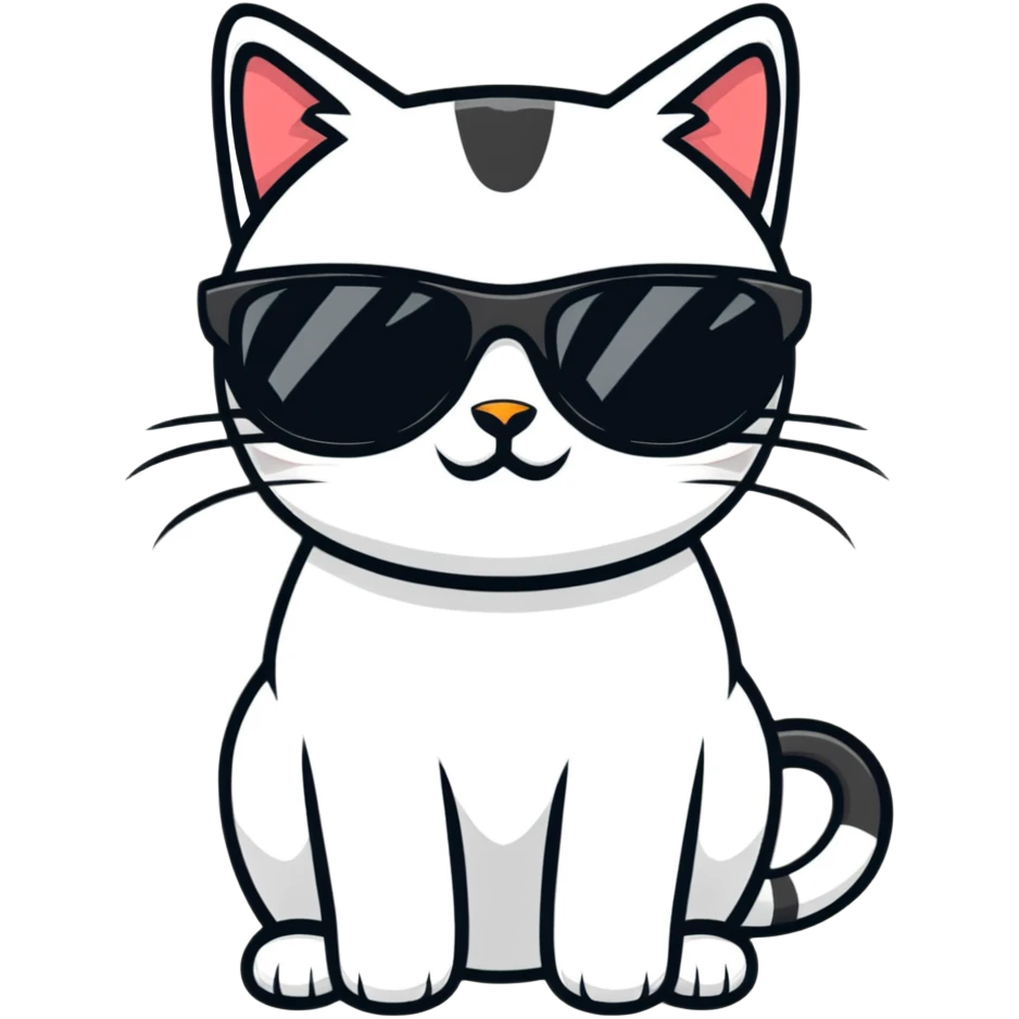 Cat with sunglasses emoji