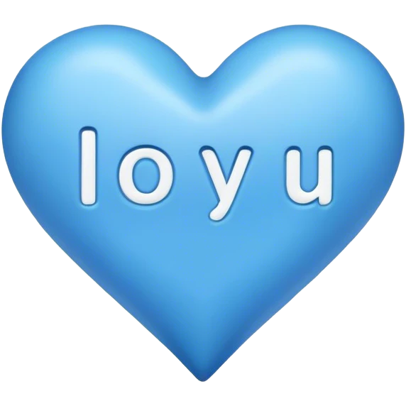 Blue heart either the words I Love You Ry emoji