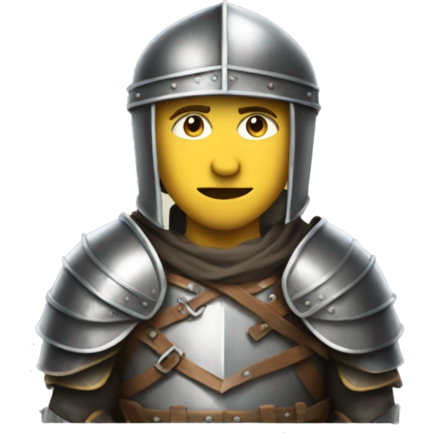 Guy wearing armour from medieval  emoji