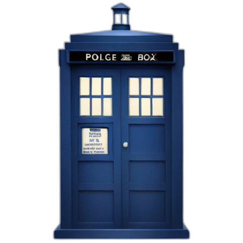 Tardis with text police box emoji