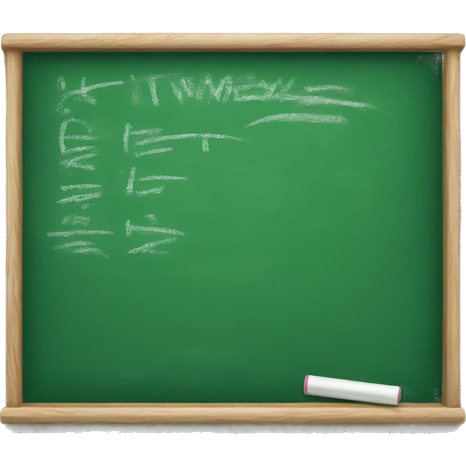 green  Board with chalk writing emoji