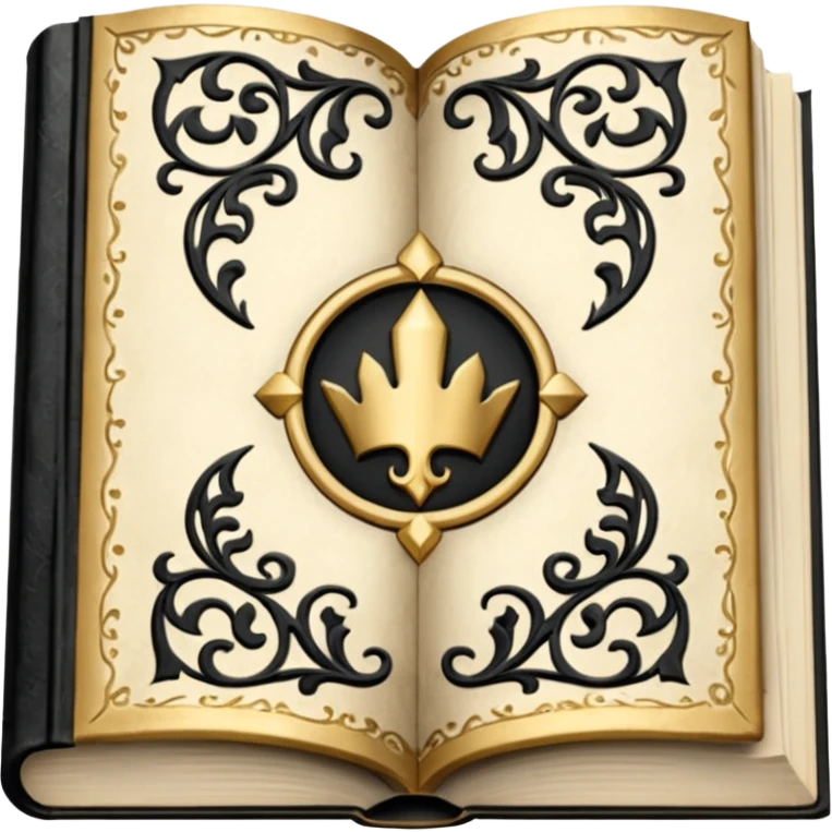 Book magic black and white emoji