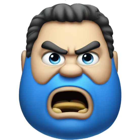 super angry fat blue face man emoji