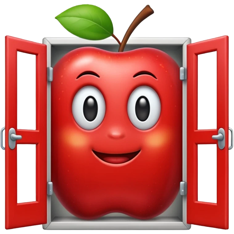 warehouse apple style emoji with open doors emoji