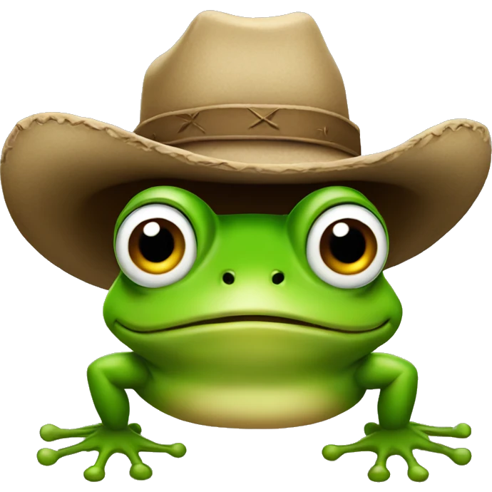 Frog with a cowboy hat  emoji