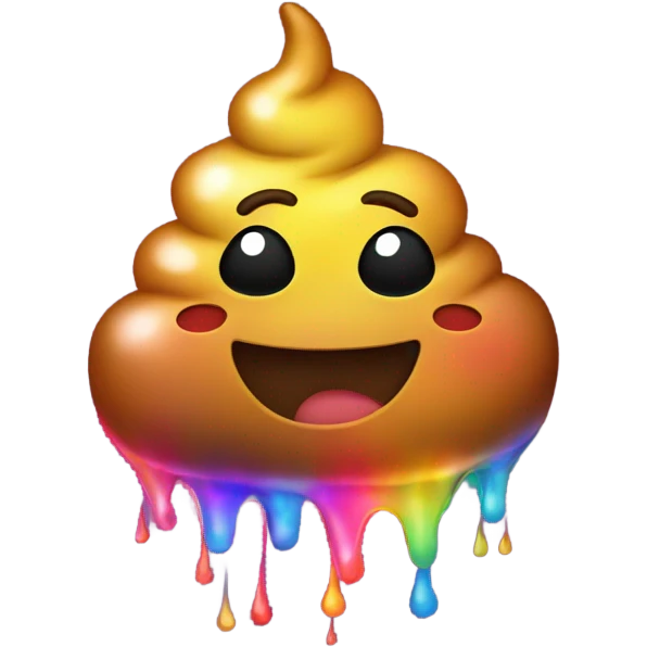 Rainbow sparkle poop emoji emoji