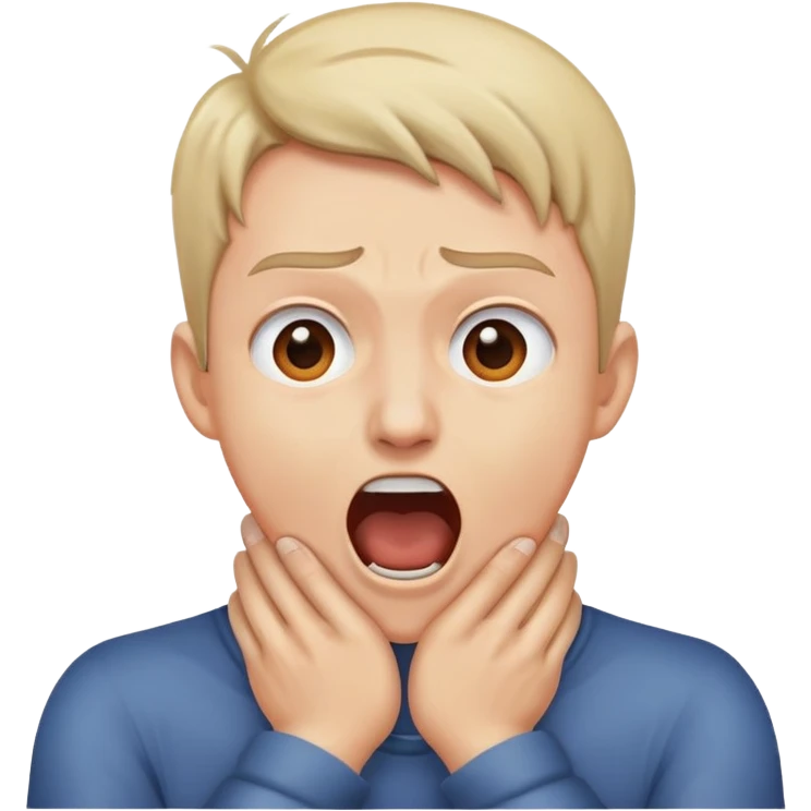 Person, screaming with hands crossed around their neck emoji