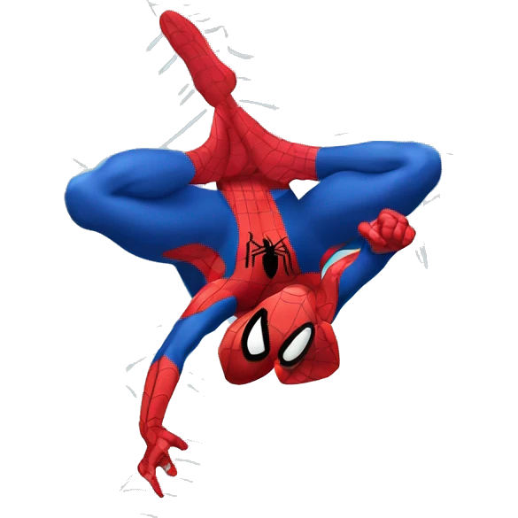 spiderman swining on a web emoji