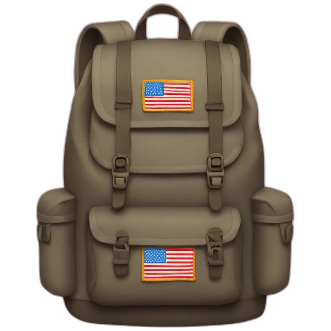 backpack with a flag patch on it emoji