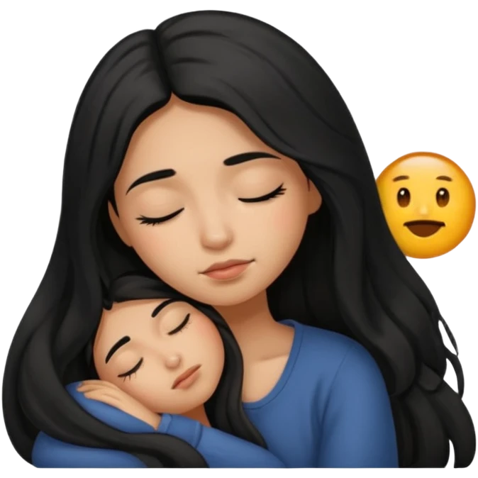 Portugal girl black long hair sleepy êtes emoji