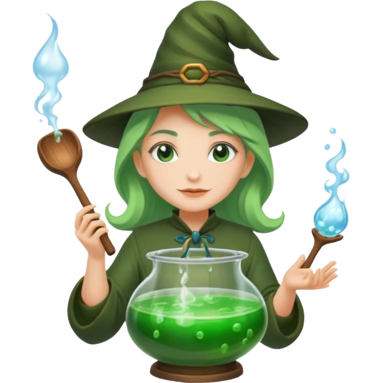 green witch cooking potion emoji
