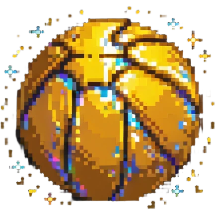 Golden basketball with sparkles emoji