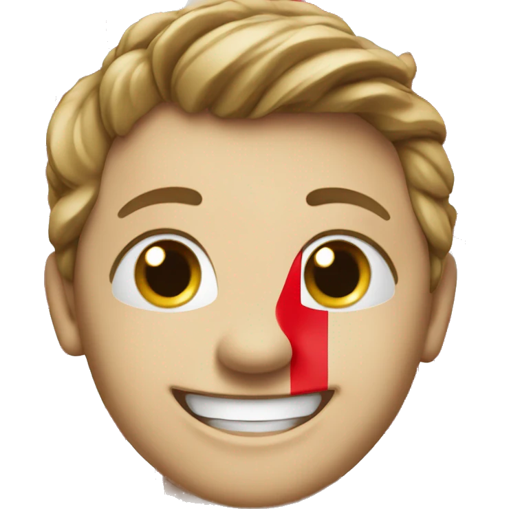 An emoticon waving the danish flag and smiling. emoji