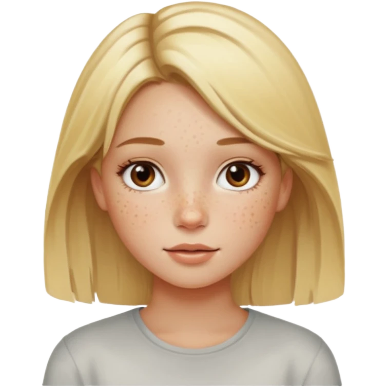 Uma miúda loira com madeixas naturais mais claras pele clara mas não tanto sardas emoji