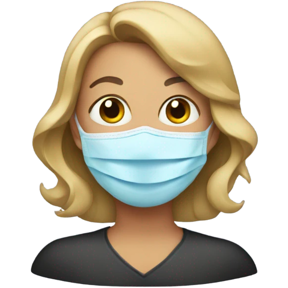 A mom with mask emoji