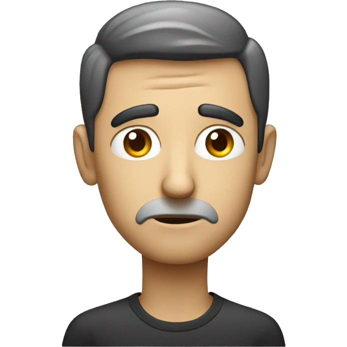 Man with a disappointed database head emoji