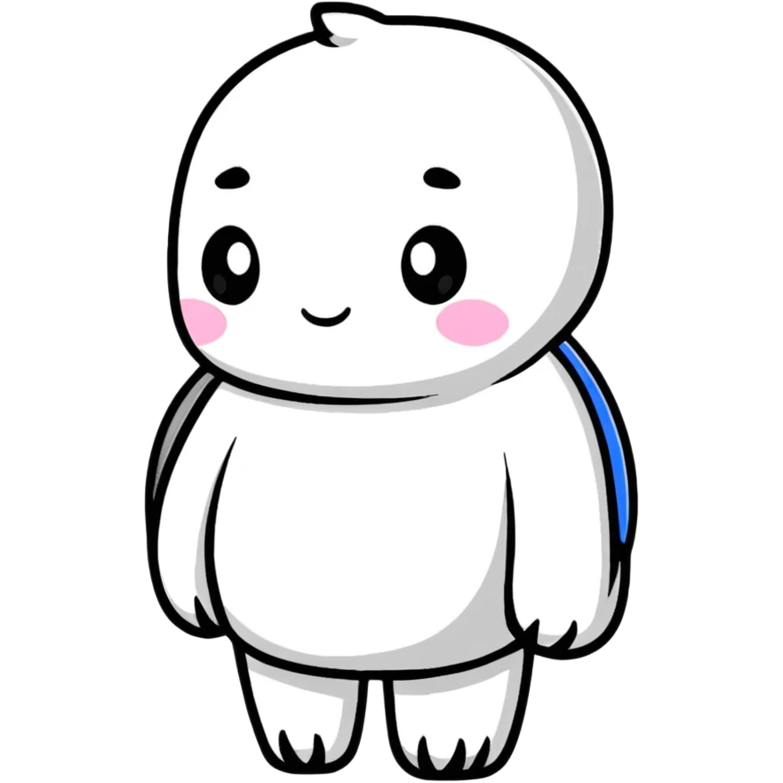 Polack character in cartoon sticker style emoji