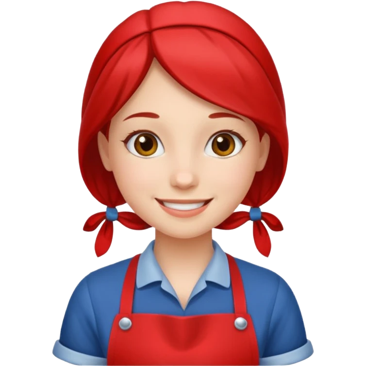 girl red apron emoji
