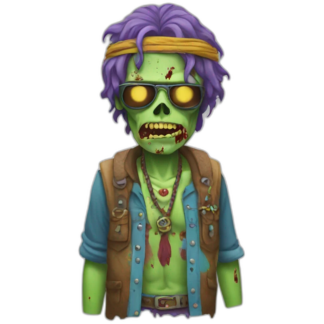Zombie hippie emoji