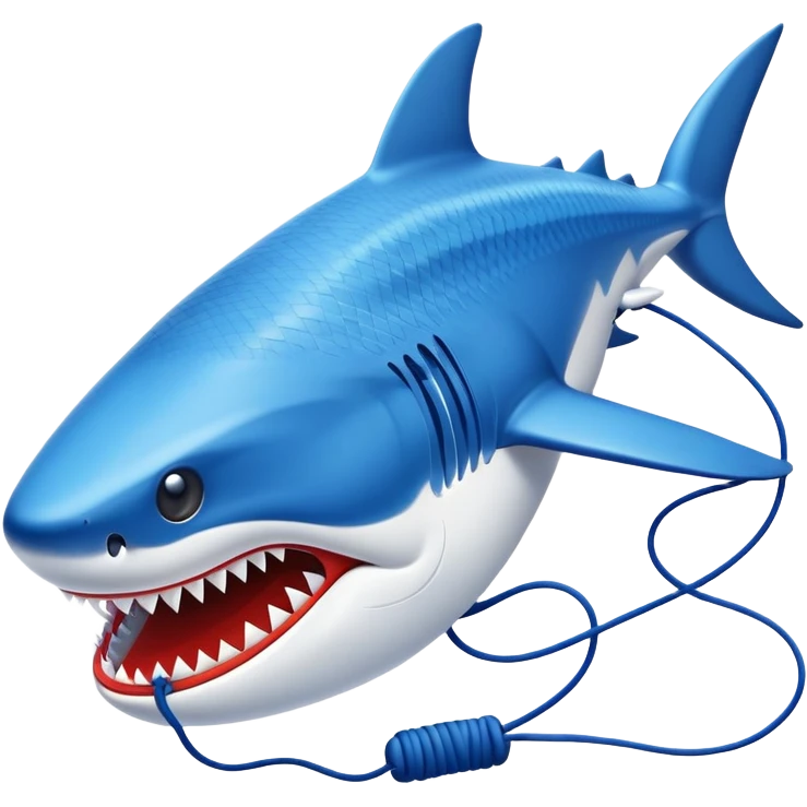 Tiburón con zapatos Nike azules emoji