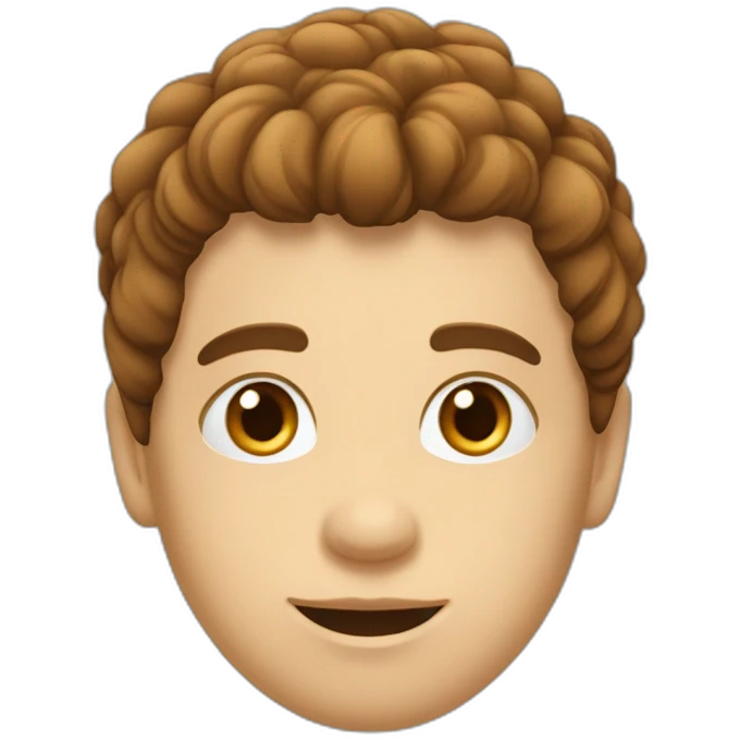 Garçon aux cheveux châtains et aux yeux marrons emoji