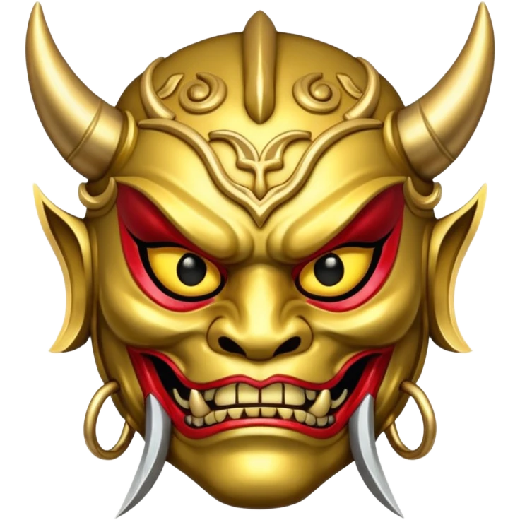 make a gold oni mask emoji