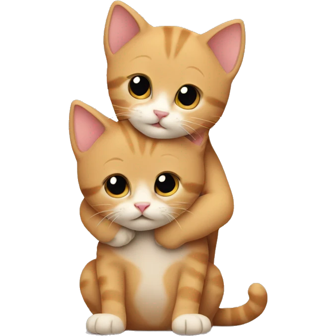Two kittens hugging emoji
