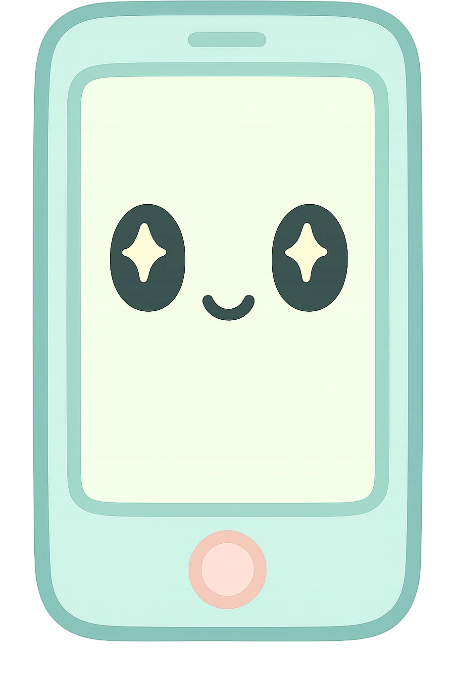 Смартфон. Минималистичный линейный рисунок emoji