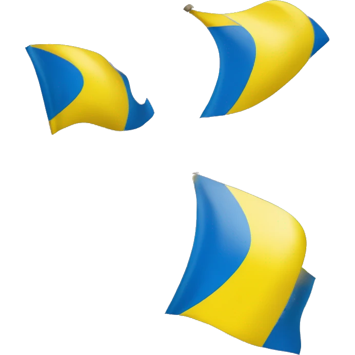 Drapeau de l’Ukraine avec une étoile noir au milieu  emoji
