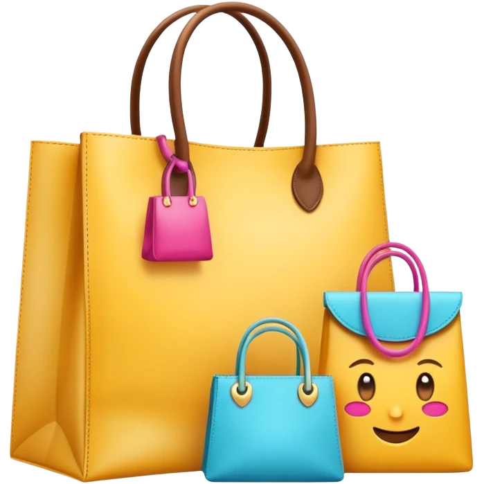 emoji of luxury brand labeled beauty products near shopping bag
 emoji