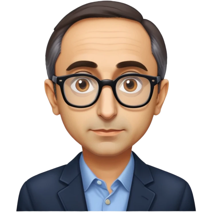 portrait of Eric Zemmour, with glasses emoji