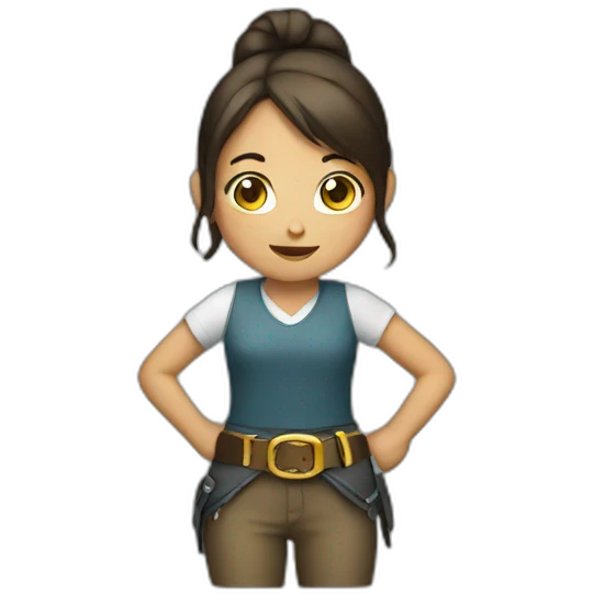 Girl holding belt emoji