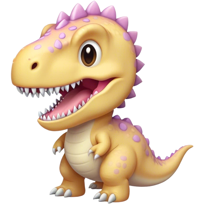 A cute, kawaii style pastel Tyrannosaurus rex with sharp teeth￼ emoji