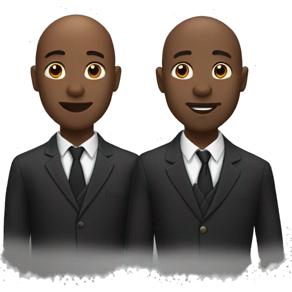 Two black men in love. One bald. One with curly hair.  emoji