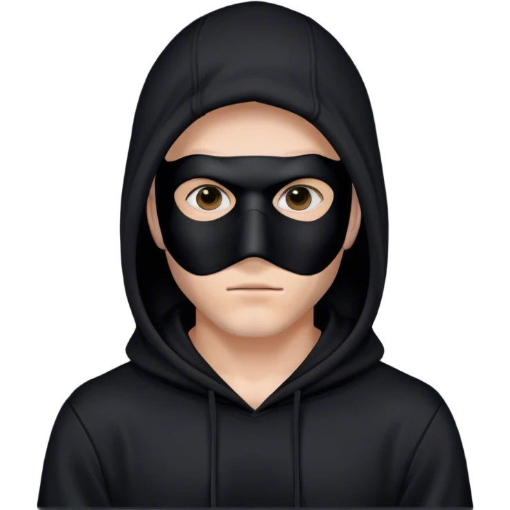 the Man with black hoodie and Black full mask emoji