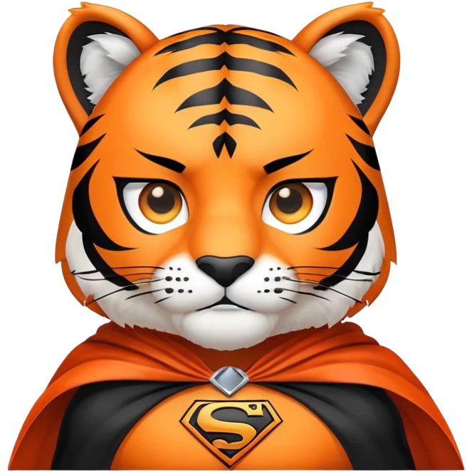 tiger face with superhero cape for Twitch emote emoji