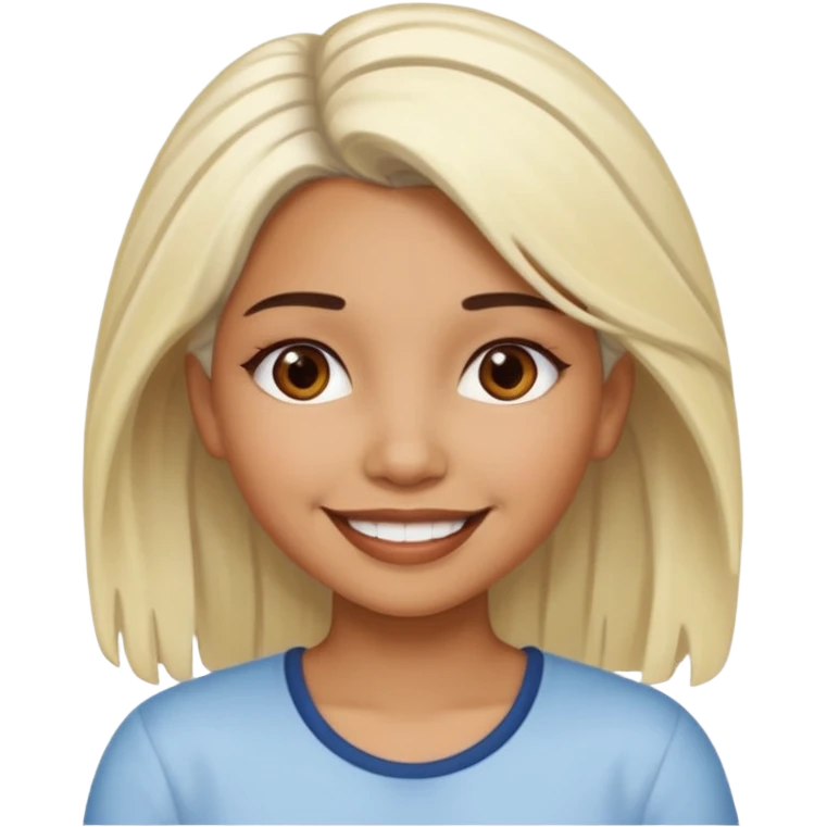 latina girl with bleached hair and brown hair emoji