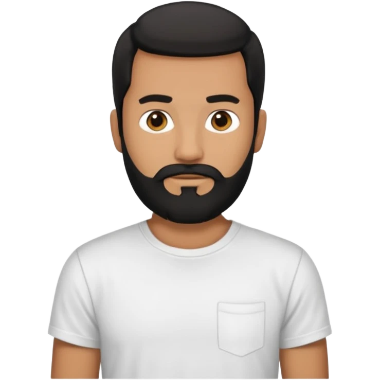manwith black beard in white t shirt emoji