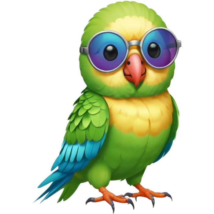 Parakeet wearing sunglasses emoji