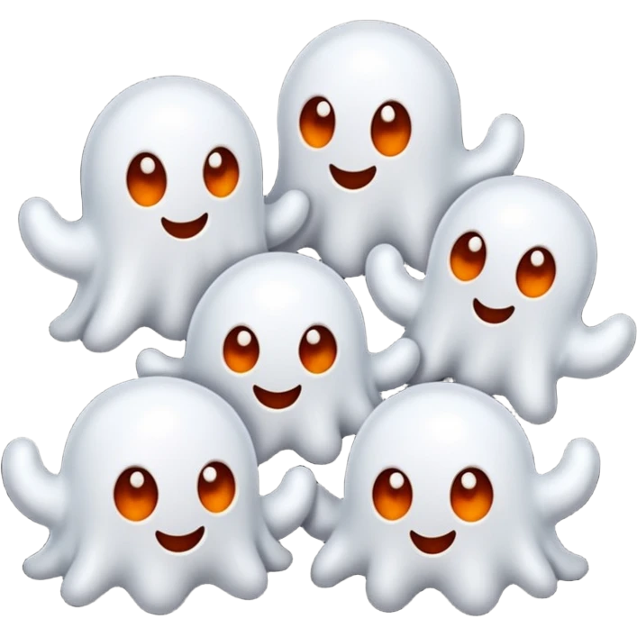 cute halloween ghosts, spiders emoji