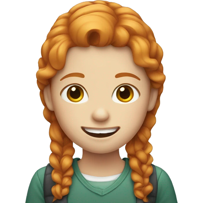 Ginger girl with braces emoji