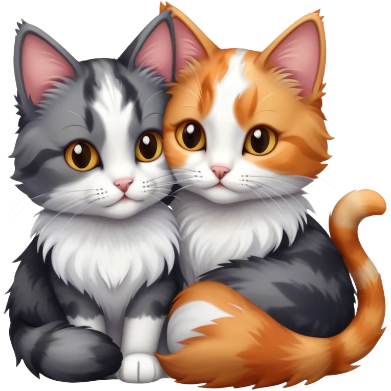 2 cats hug emoji