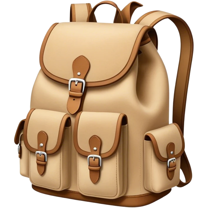 backpack beige suede emoji
