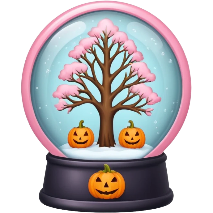 pastel pink orange halloween  tree  globe emoji