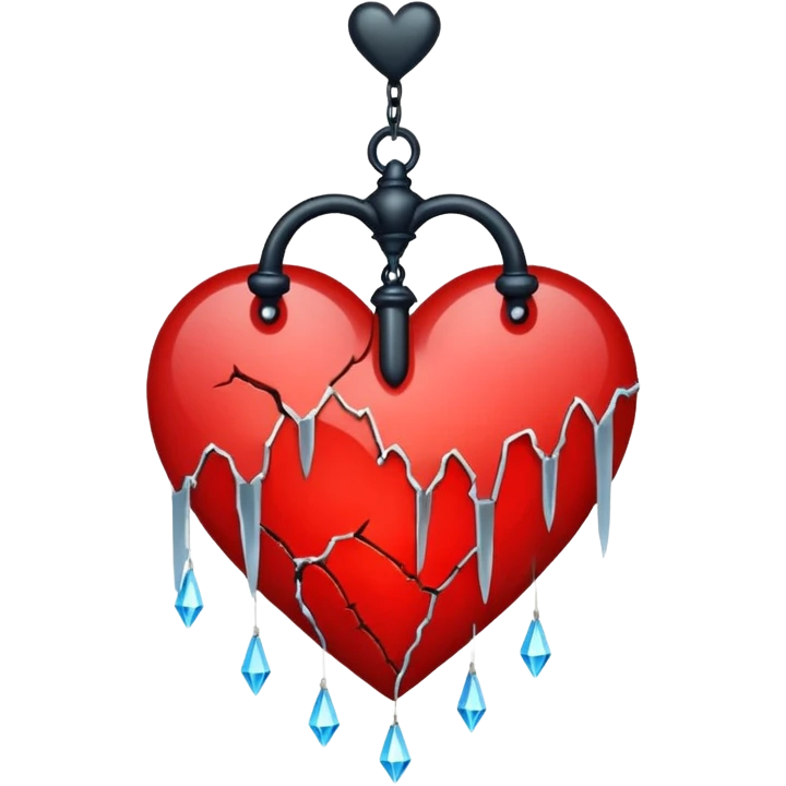 emo heart with night sky and falling chandeliers emoji