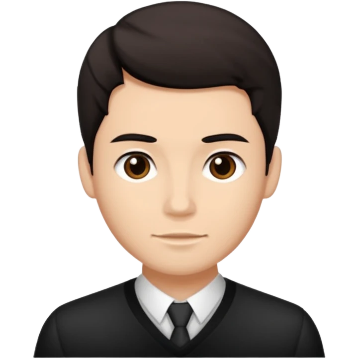 generate a emoji of man saying hii with normal skintone with some nice hair style with black-brown colour hair emoji